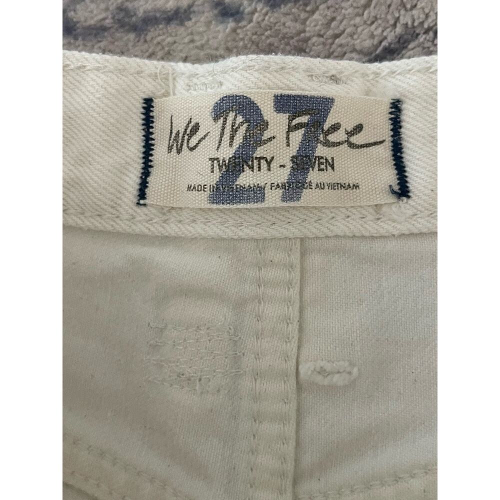Free People We The Free White Distressed Frayed High Rise Denim Shorts Women 27 - Picture 7 of 8